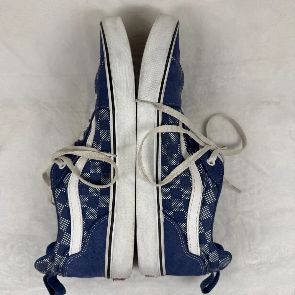 Vans Filmore Navy Blue Dotted Checkerboard Suede Canvas‎ Skate Shoes Low Top 13